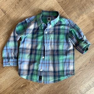 18-24m Janie & Jack Boys Tartan Poplin Button Up